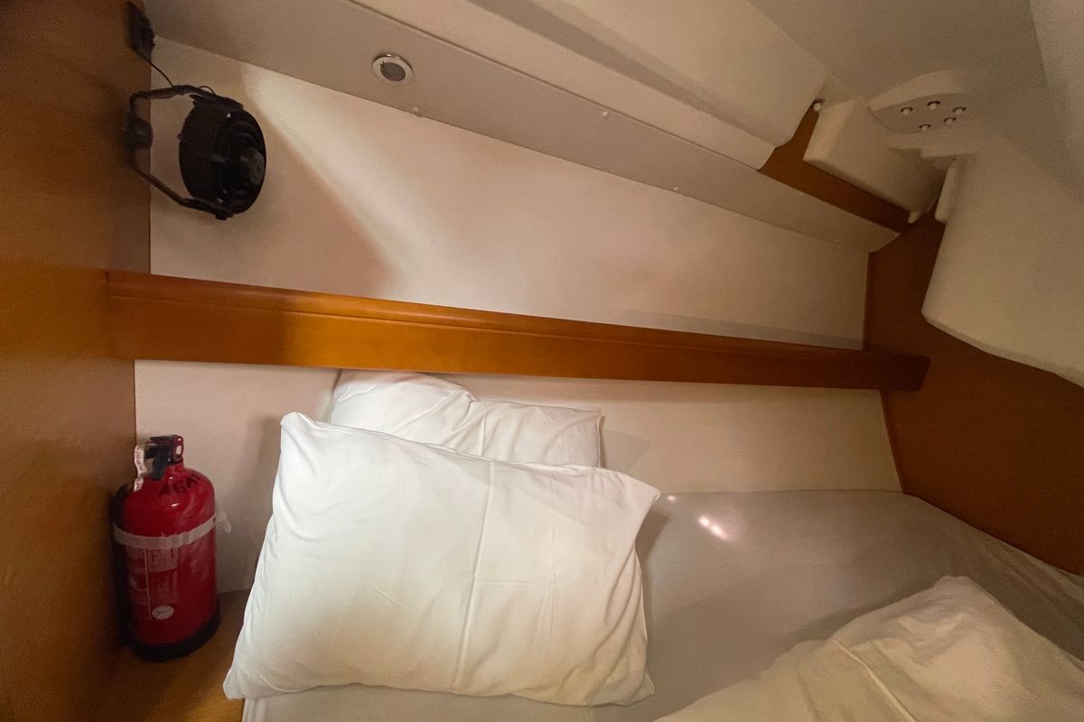Cabin on Agatha, a Jeanneau Sun Odyssey 36i sailboat at Zadar, Croatia