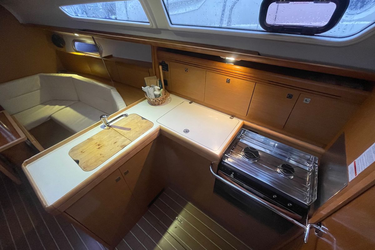 Galley of Agatha, a Jeanneau Sun Odyssey 36i sailboat at Zadar, Croatia