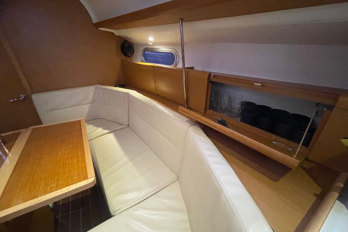 Salon of Agatha, a Jeanneau Sun Odyssey 36i sailboat at Zadar, Croatia