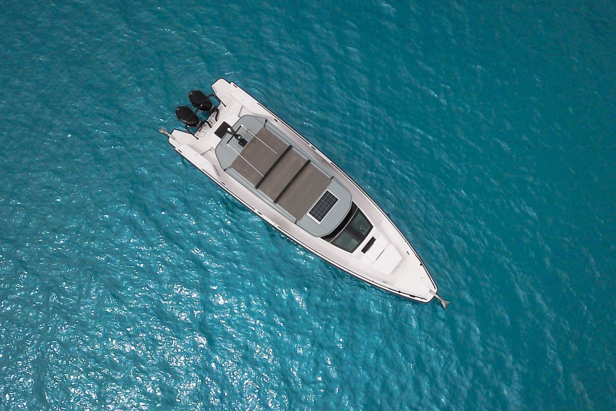 Exterior view of Bugs Bunny, a Axopar 37 XC Cross Cabin motorboat at Anavissos Municipal Unit, Greece