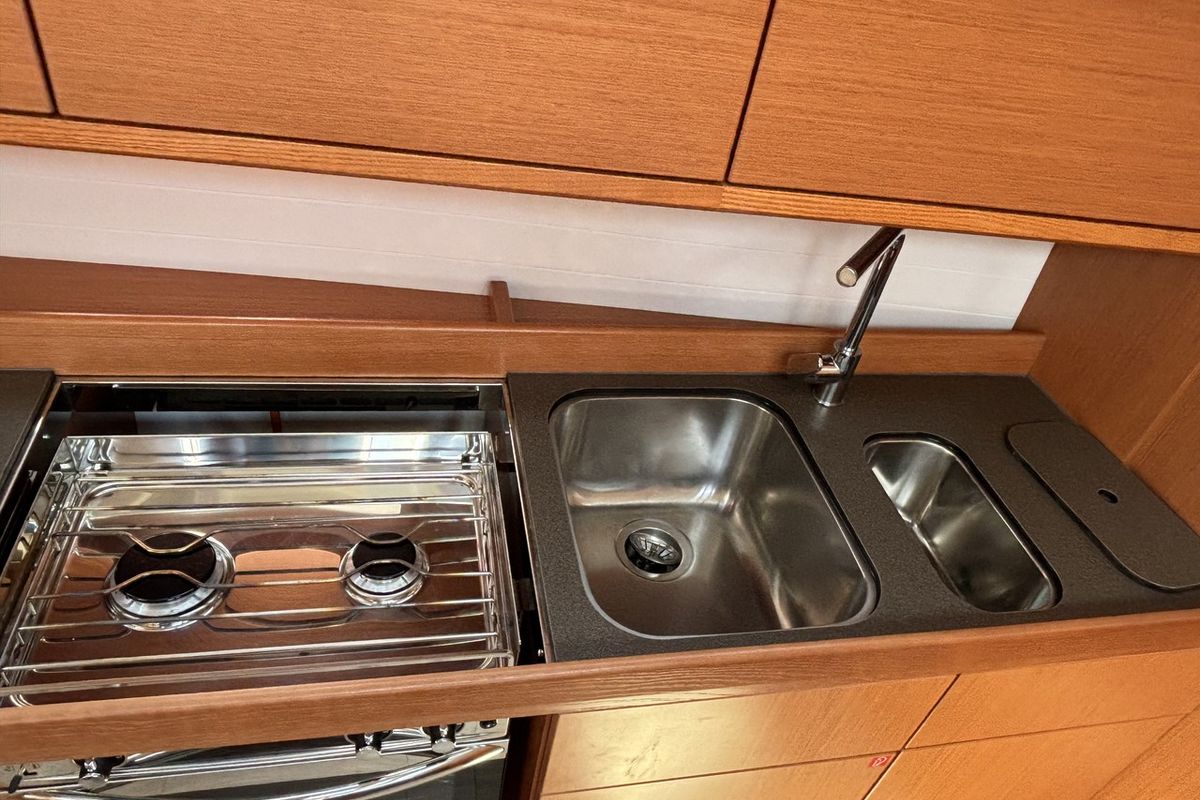 Galley of Emma, a Bavaria Cruiser 46 sailboat at Grad Pula, Croatia