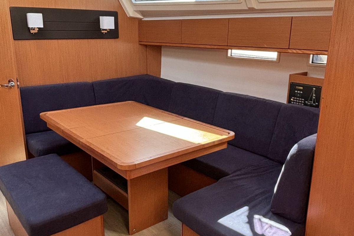 Salon of Emma, a Bavaria Cruiser 46 sailboat at Grad Pula, Croatia