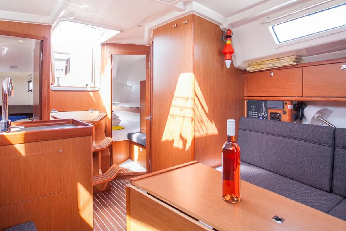 Salon of Take Five, a Bavaria Cruiser 34 sailboat at Dubrovnik, Croatia