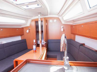 Salon of Take Five, a Bavaria Cruiser 34 sailboat at Dubrovnik, Croatia