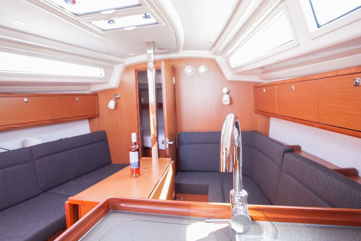 Salon of Take Five, a Bavaria Cruiser 34 sailboat at Dubrovnik, Croatia