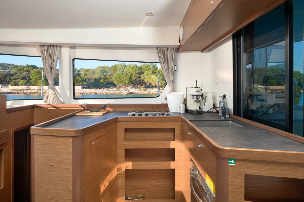 Galley of Jasmine I, a Lagoon 42 catamaran at Grad Trogir, Croatia