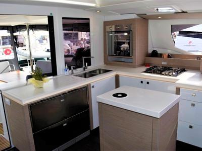 Galley of Desafinado, a Fountaine Pajot Saona 47 Quintet catamaran at Seget Donji, Croatia