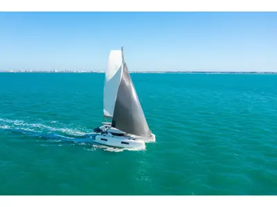 Cabin on Doudou, a Lagoon 38 catamaran at Le Gosier, France