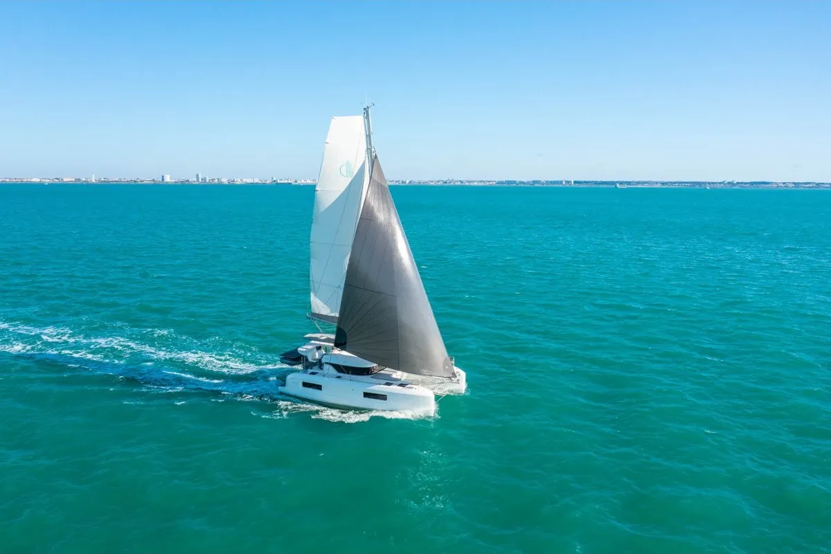Cabin on Doudou, a Lagoon 38 catamaran at Le Gosier, France