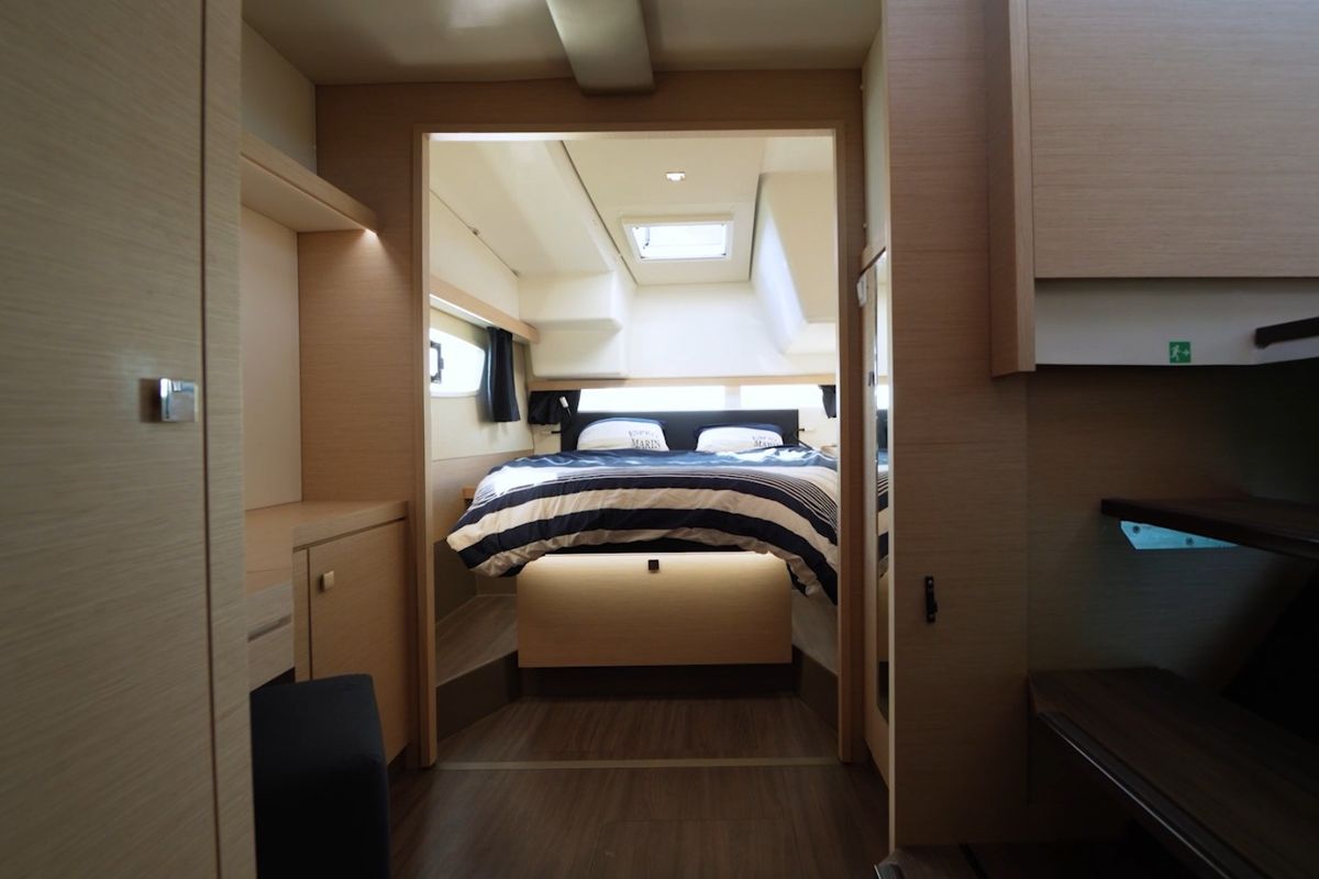 Cabin on Enéa, a Fountaine Pajot Lucia 40 catamaran at Municipal Unit of Rhodes, Greece
