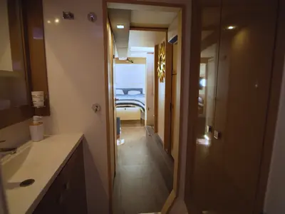 Cabin on Enéa, a Fountaine Pajot Lucia 40 catamaran at Municipal Unit of Rhodes, Greece