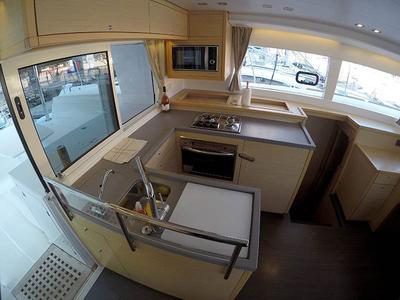 Galley of Saelma, a Lagoon 450 F catamaran at Grad Šibenik, Croatia
