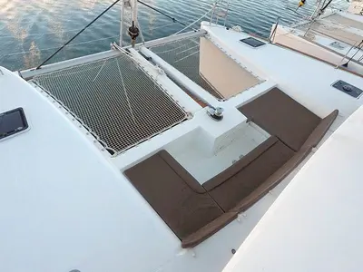 Deck of Saelma, a Lagoon 450 F catamaran at Grad Šibenik, Croatia