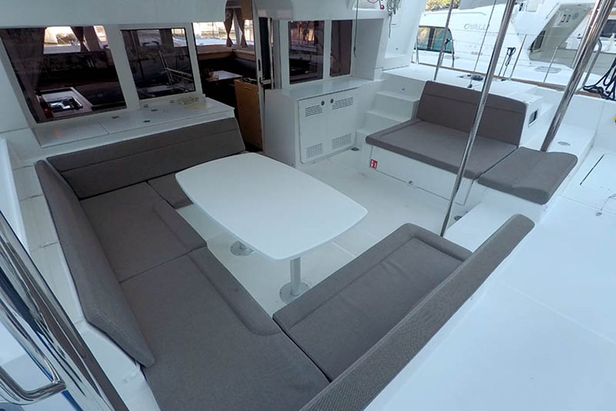 Saelma, a Lagoon 450 F catamaran at Grad Šibenik, Croatia
