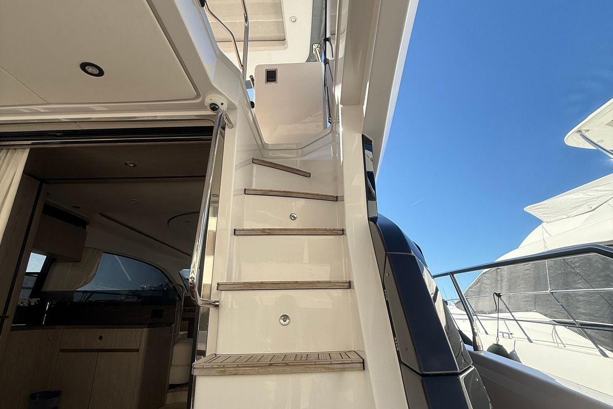 Deck of White, a Azimut 53 Fly yacht at Podstrana - Miljevac, Croatia