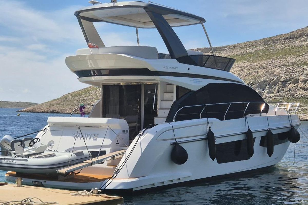Exterior view of White, a Azimut 53 Fly yacht at Podstrana - Miljevac, Croatia