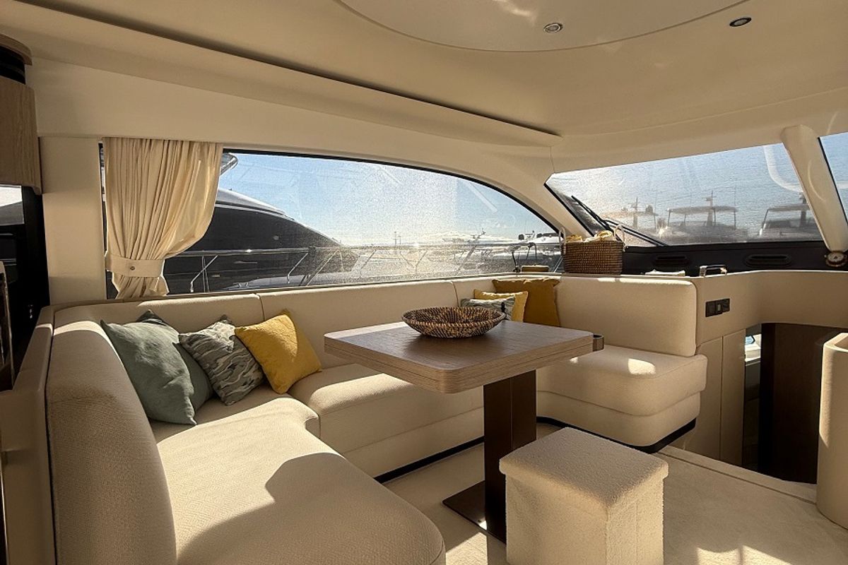 Salon of White, a Azimut 53 Fly yacht at Podstrana - Miljevac, Croatia