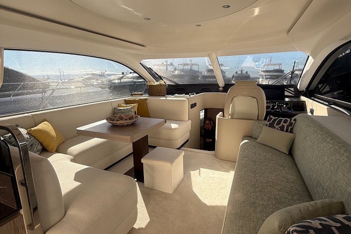 Salon of White, a Azimut 53 Fly yacht at Podstrana - Miljevac, Croatia