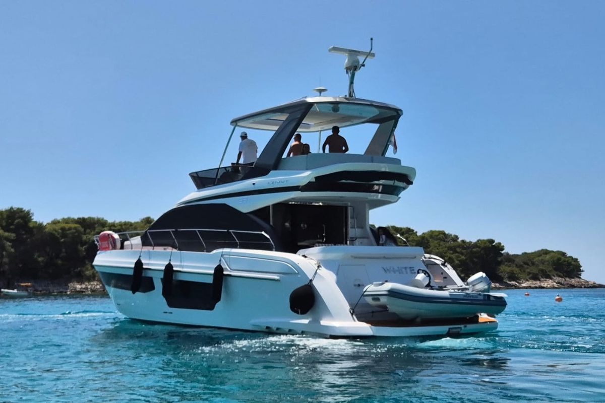 Exterior view of White, a Azimut 53 Fly yacht at Podstrana - Miljevac, Croatia