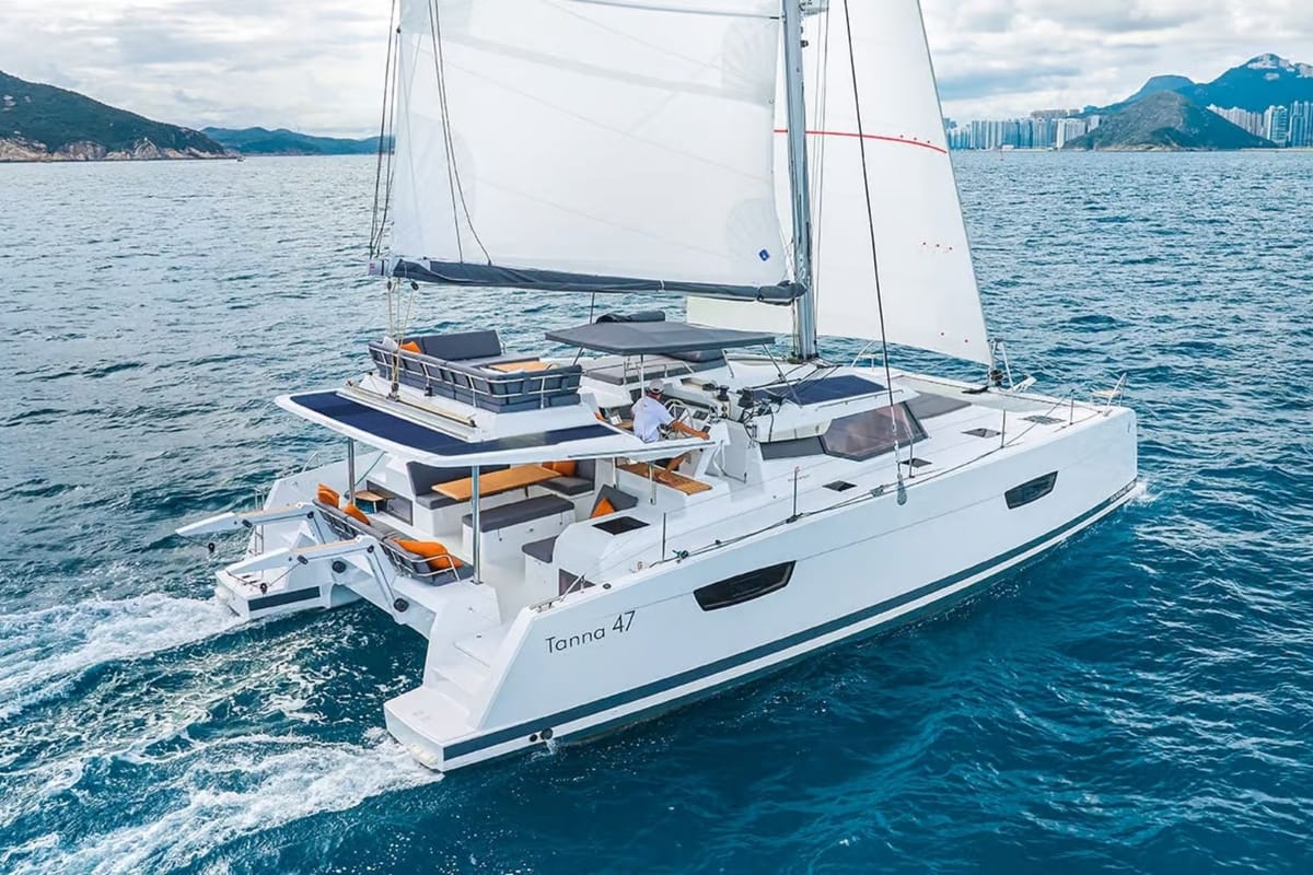 Blue Angel, a Fountaine Pajot Tanna 47 catamaran at Fethiye, Turkey