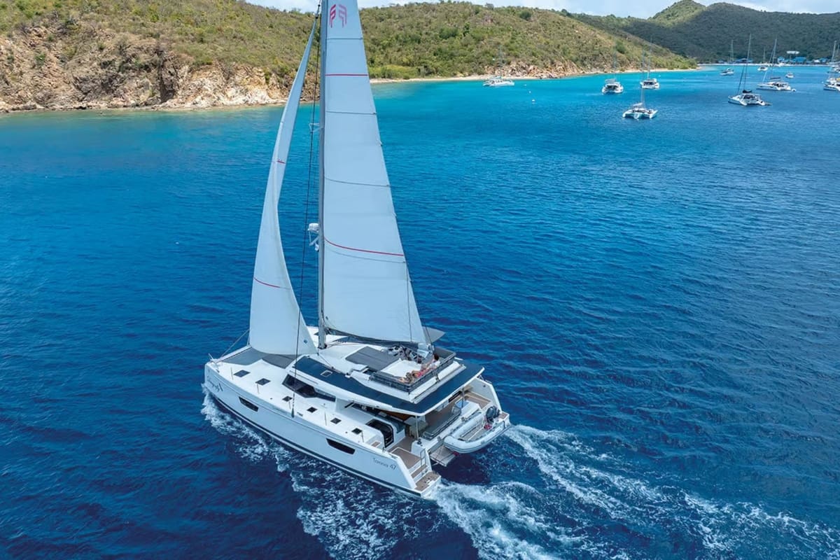 Blue Angel, a Fountaine Pajot Tanna 47 catamaran at Fethiye, Turkey