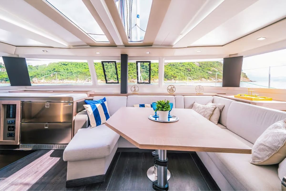 Blue Angel, a Fountaine Pajot Tanna 47 catamaran at Fethiye, Turkey