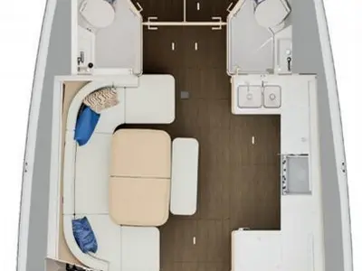 Floor plan of Magic Kiss, a Jeanneau Sun Odyssey 455 sailboat at Split, Croatia