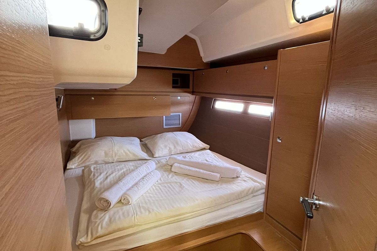 Deck of Epsilon, a Dufour 56 Exclusive sailboat at Grad Šibenik, Croatia
