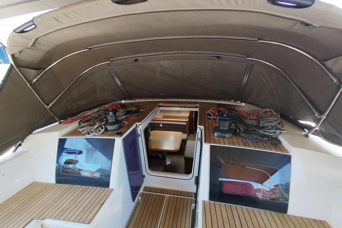 Cabin on Epsilon, a Dufour 56 Exclusive sailboat at Grad Šibenik, Croatia