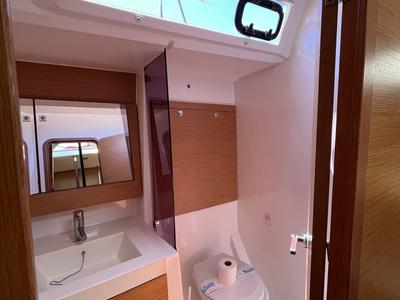 Deck of Epsilon, a Dufour 56 Exclusive sailboat at Grad Šibenik, Croatia