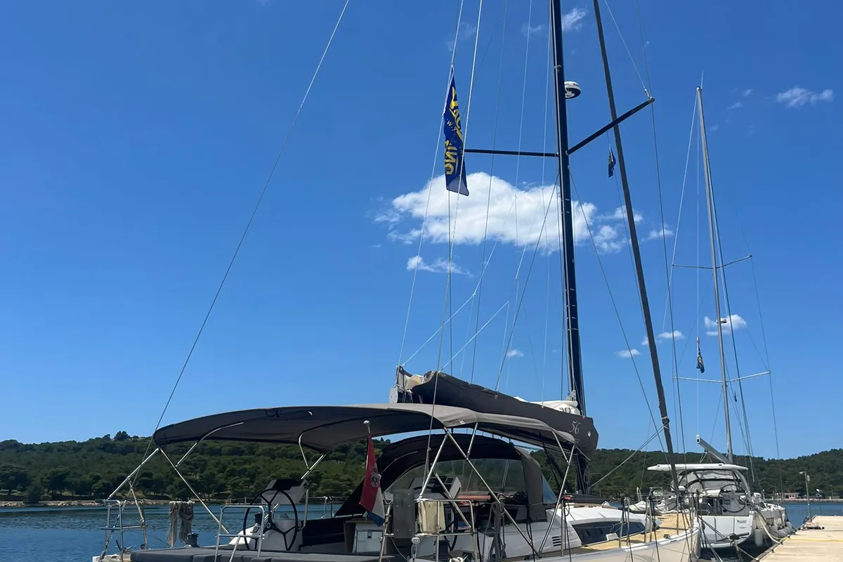 Galley of Epsilon, a Dufour 56 Exclusive sailboat at Grad Šibenik, Croatia