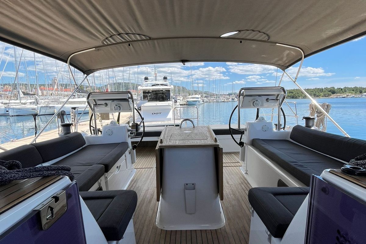 Cabin on Epsilon, a Dufour 56 Exclusive sailboat at Grad Šibenik, Croatia