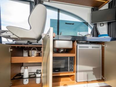 Galley of Jean, a Beneteau Antares 11 Fly OB motorboat at Punat, Croatia