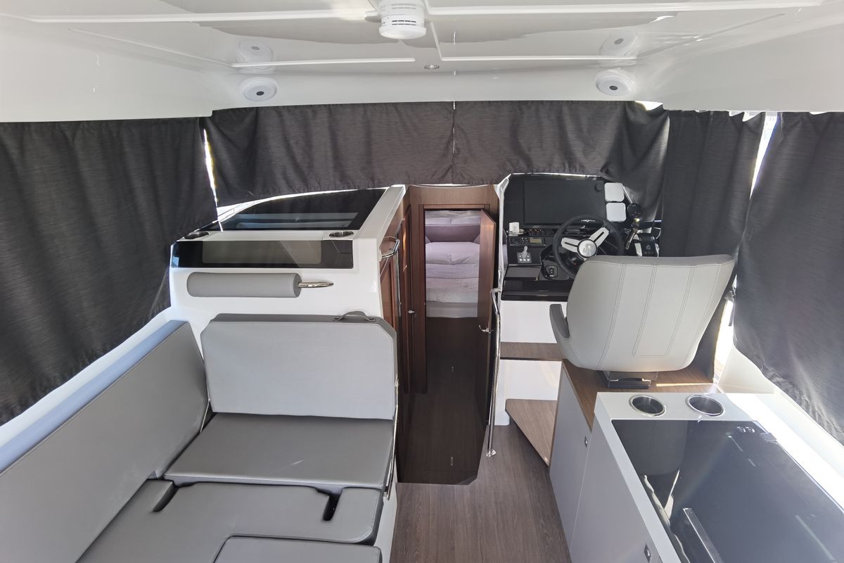 Salon of Jean, a Beneteau Antares 11 Fly OB motorboat at Punat, Croatia
