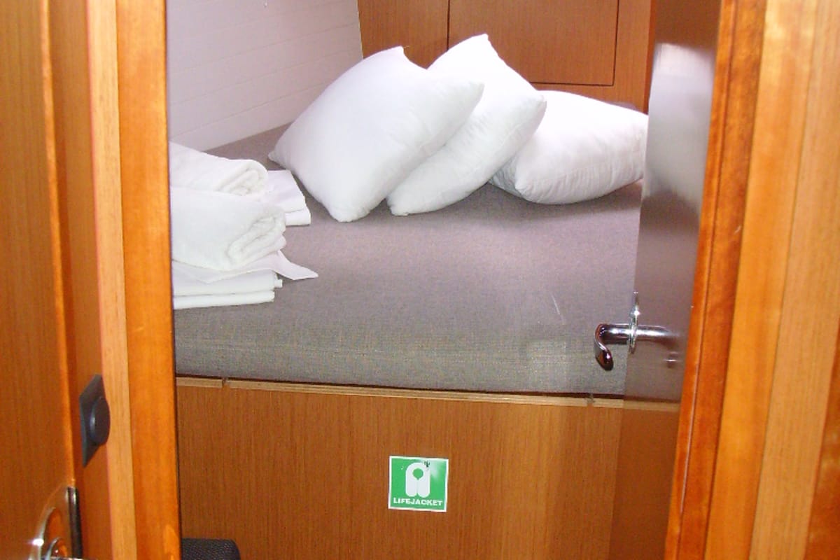 Cabin on Patroklos, a Bavaria Cruiser 45 sailboat at Municipal Unit of Lefkada, Greece