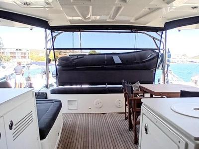 Cockpit of Diamanti IV, a Lagoon 46 catamaran at Skiathos, Greece