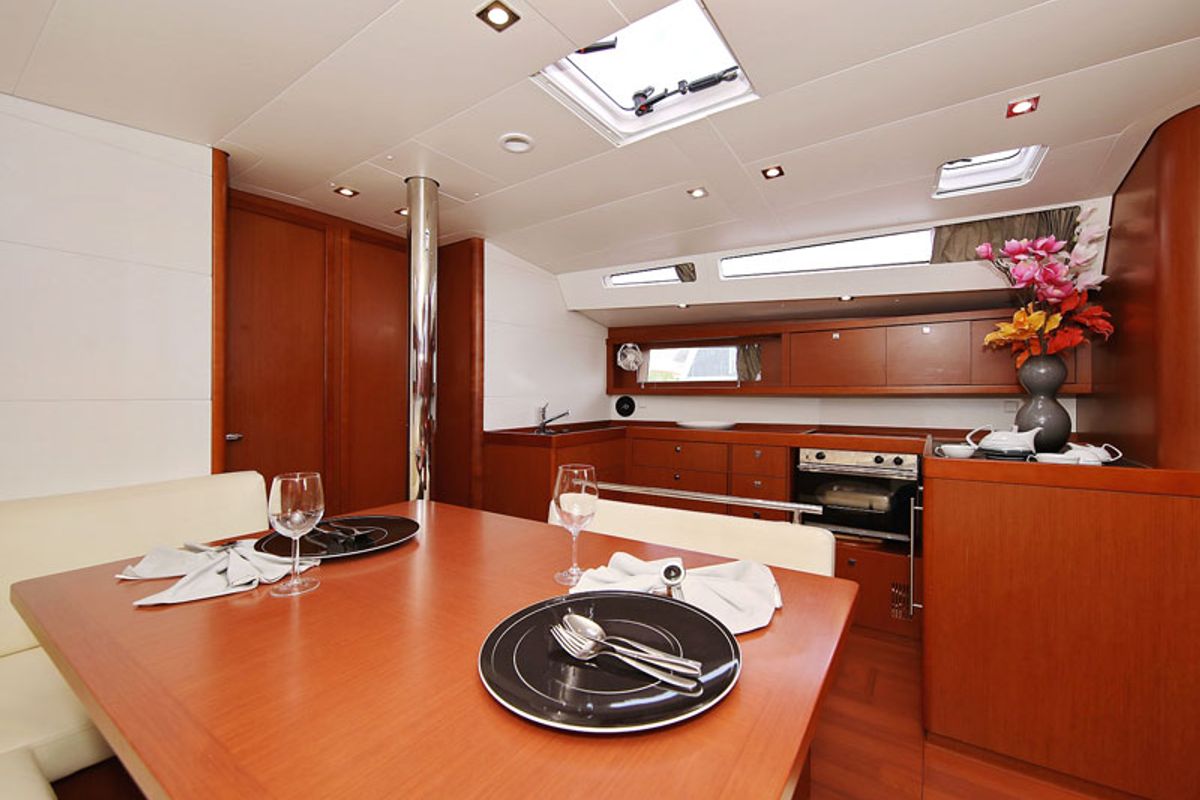Galley of San Clemente, a Beneteau Oceanis 48 sailboat at Općina Sukošan, Croatia