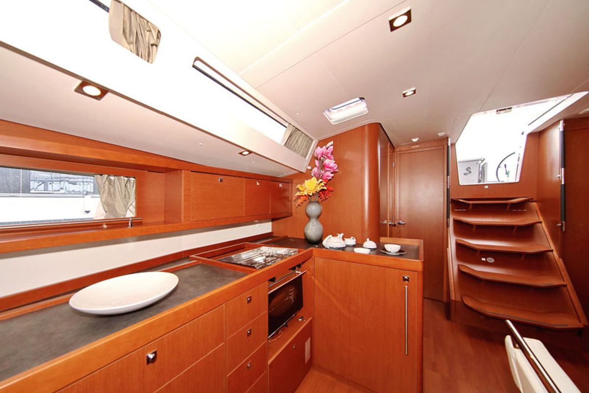 Galley of San Clemente, a Beneteau Oceanis 48 sailboat at Općina Sukošan, Croatia