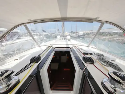 Deck of San Clemente, a Beneteau Oceanis 48 sailboat at Općina Sukošan, Croatia