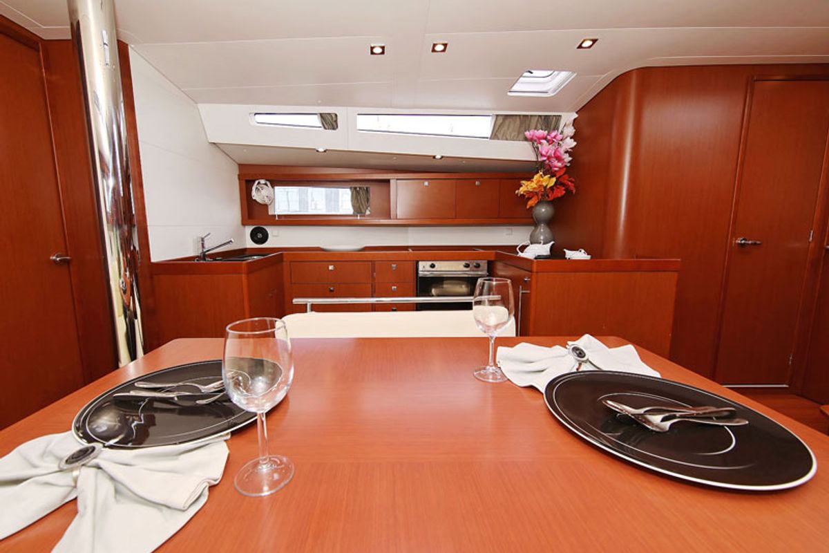 Salon of San Clemente, a Beneteau Oceanis 48 sailboat at Općina Sukošan, Croatia