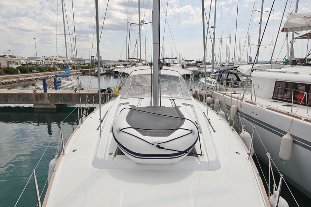 Deck of San Clemente, a Beneteau Oceanis 48 sailboat at Općina Sukošan, Croatia