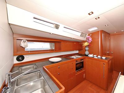 Galley of San Clemente, a Beneteau Oceanis 48 sailboat at Općina Sukošan, Croatia