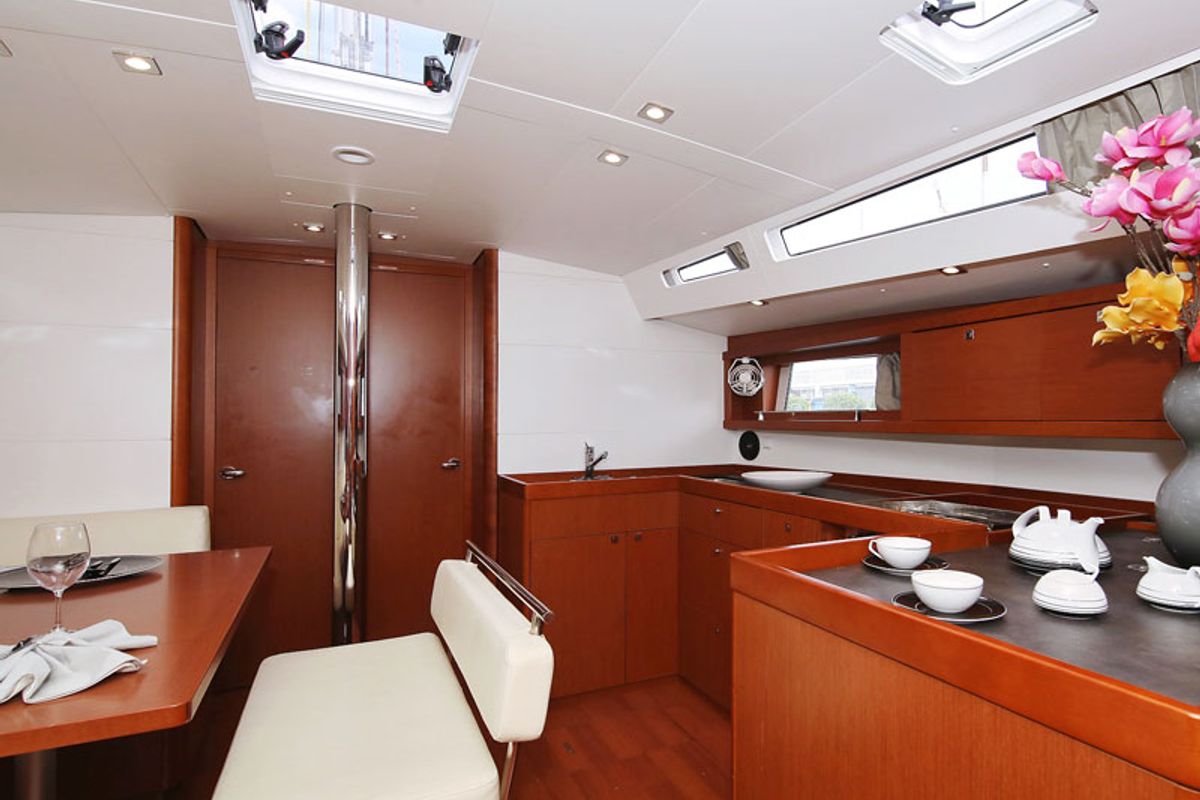 Galley of San Clemente, a Beneteau Oceanis 48 sailboat at Općina Sukošan, Croatia