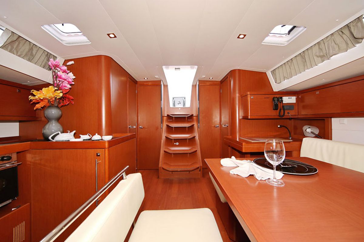 Salon of San Clemente, a Beneteau Oceanis 48 sailboat at Općina Sukošan, Croatia