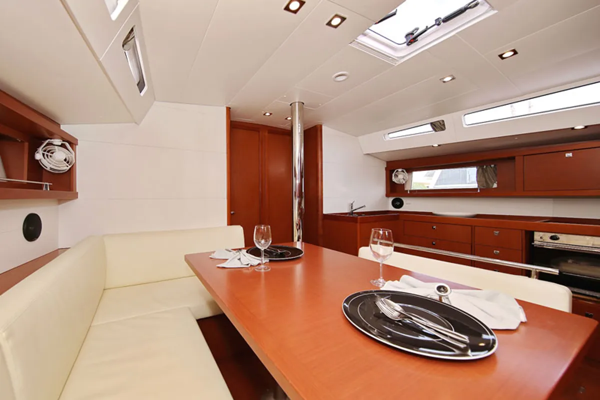 Salon of San Clemente, a Beneteau Oceanis 48 sailboat at Općina Sukošan, Croatia