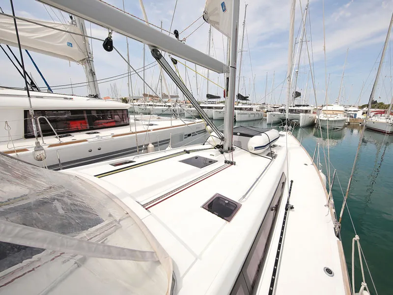 Deck of San Clemente, a Beneteau Oceanis 48 sailboat at Općina Sukošan, Croatia