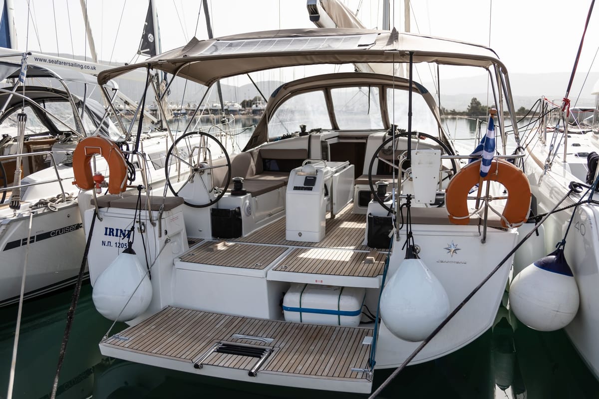 Irini, a Jeanneau Sun Odyssey 440 sailboat at Kontokali, Greece