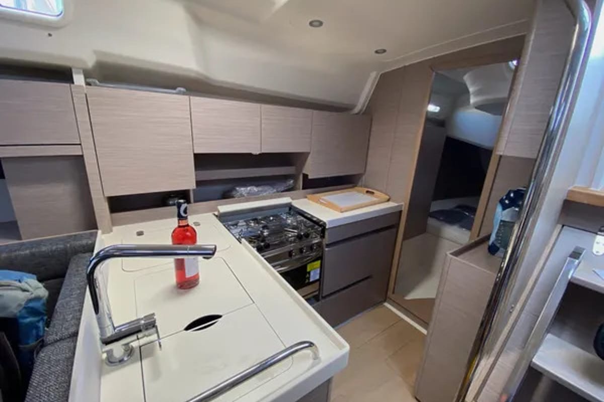 Galley of Zoe, a Hanse Yachts Hanse 458 sailboat at Municipal Unit of Ellomenos, Greece