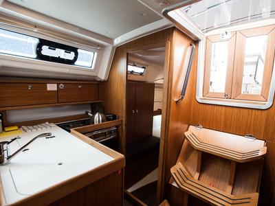 Galley of Neo, a Bavaria Cruiser 34 Style sailboat at Zadar, Croatia