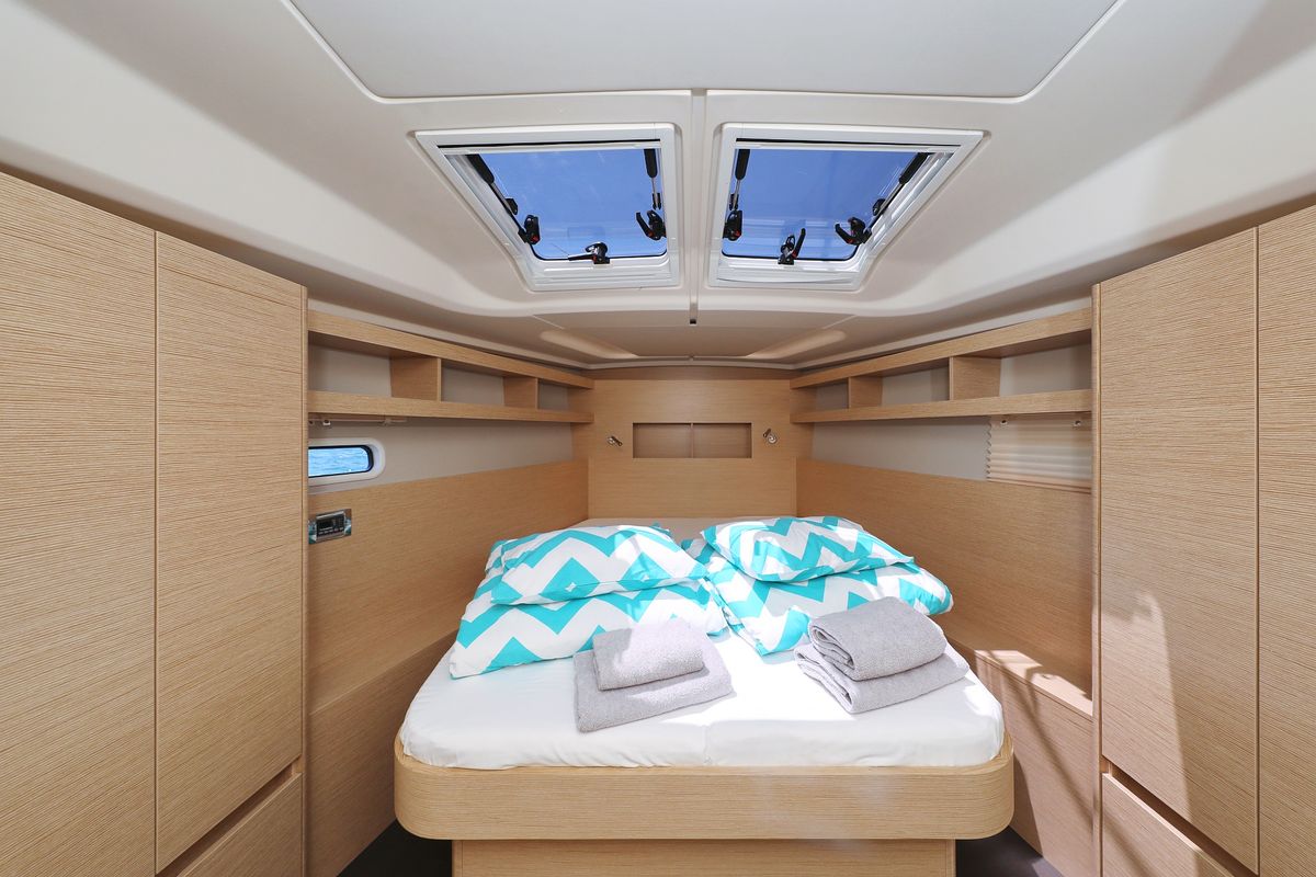 Cabin on One Life, a Hanse Yachts Hanse 458 sailboat at Seget Donji, Croatia
